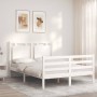 Estructura de cama con cabecero madera maciza blanco 140x190 cm de , Camas y somieres - Ref: Foro24-3194032, Precio: 150,83 €...