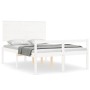 Cama para personas mayores con cabecero madera maciza blanco de , Camas y somieres - Ref: Foro24-3195457, Precio: 183,54 €, D...