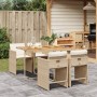 Set comedor de jardín 5 pzas con cojines ratán sintético beige en Conjuntos de jardín | Comprar online en Foru.es