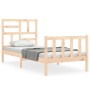 Estructura de cama individual con cabecero madera maciza de , Camas y somieres - Ref: Foro24-3193036, Precio: 93,73 €, Descue...