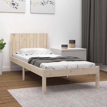 Estructura de cama madera maciza de pino 100x200 cm de , Camas y somieres - Ref: Foro24-3104403, Precio: 108,55 €, Descuento: %