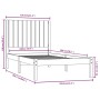 Estructura de cama madera maciza de pino 100x200 cm de , Camas y somieres - Ref: Foro24-3104403, Precio: 108,55 €, Descuento: %