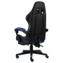 Silla gaming con reposapiés cuero sintético negro y azul en Sillas de oficina | Comprar online en Foru.es