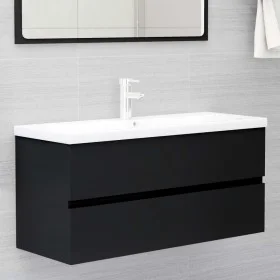 Mueble con lavabo madera de ingeniería negro de , Tocadores de baño - Ref: Foro24-3071658, Precio: 319,55 €, Descuento: %