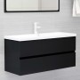 Mueble con lavabo madera de ingeniería negro de , Tocadores de baño - Ref: Foro24-3071658, Precio: 332,11 €, Descuento: %