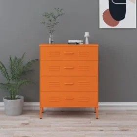 Armario de cajones de acero naranja 80x35x101,5 cm by , Drawers - Ref: Foro24-336201, Price: 195,73 €, Discount: %