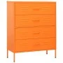 Armario de cajones de acero naranja 80x35x101,5 cm by , Drawers - Ref: Foro24-336201, Price: 195,73 €, Discount: %