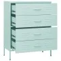 Mint green steel drawer cabinet 80x35x101.5 cm by , Drawers - Ref: Foro24-336203, Price: 177,51 €, Discount: %