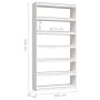 Estantería divisor de espacios madera pino blanco 100x30x200 cm de , Librerías y estanterías - Ref: Foro24-808229, Precio: 18...