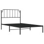 Estructura de cama con cabecero metal negro 107x203 cm de , Camas y somieres - Ref: Foro24-373883, Precio: 69,44 €, Descuento: %