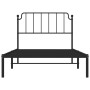 Estructura de cama con cabecero metal negro 107x203 cm de , Camas y somieres - Ref: Foro24-373883, Precio: 69,44 €, Descuento: %