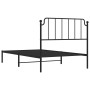 Estructura de cama con cabecero metal negro 107x203 cm de , Camas y somieres - Ref: Foro24-373883, Precio: 69,44 €, Descuento: %