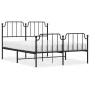 Black metal headboard and footboard bed frame 140x200 cm by , Beds and slatted bases - Ref: Foro24-373906, Price: 104,86 €, D...