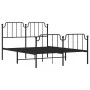 Black metal headboard and footboard bed frame 140x200 cm by , Beds and slatted bases - Ref: Foro24-373906, Price: 104,86 €, D...