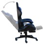 Silla gaming con reposapiés cuero sintético negro y azul en Sillas de oficina | Comprar online en Foru.es