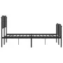 Black metal headboard and footboard bed frame 140x200 cm by , Beds and slatted bases - Ref: Foro24-373906, Price: 104,86 €, D...
