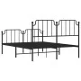 Black metal headboard and footboard bed frame 140x200 cm by , Beds and slatted bases - Ref: Foro24-373906, Price: 104,86 €, D...