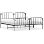 Estructura de cama cabecero y estribo metal negro 200x200 cm de , Camas y somieres - Ref: Foro24-373912, Precio: 124,25 €, De...