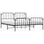 Estructura de cama cabecero y estribo metal negro 200x200 cm de , Camas y somieres - Ref: Foro24-373912, Precio: 124,25 €, De...