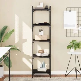 Librería de 5 estantes madera de ingeniería negro 40x30x154 cm de , Librerías y estanterías - Ref: Foro24-837637, Precio: 45,...