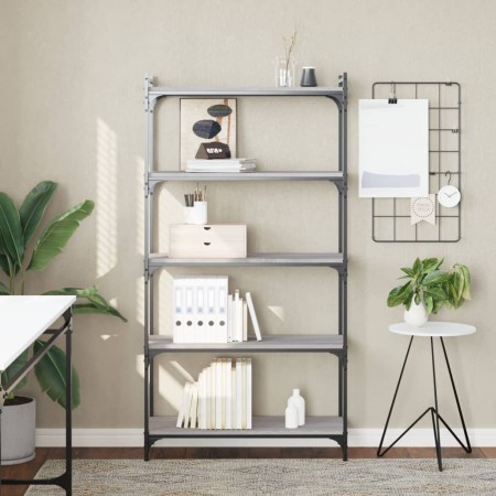 Librería 5 estantes madera ingeniería gris Sonoma 80x30x154 cm de , Librerías y estanterías - Ref: Foro24-837680, Precio: 70,...