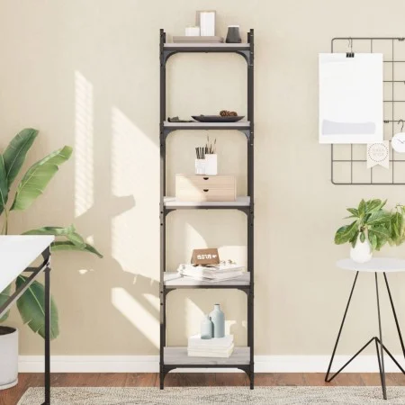Librería 5 estantes madera ingeniería gris Sonoma 40x30x154 cm by , Bookcases and shelves - Ref: Foro24-837640, Price: 52,94 ...