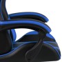 Silla gaming con reposapiés cuero sintético negro y azul en Sillas de oficina | Comprar online en Foru.es