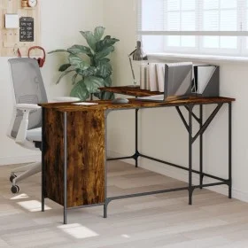 Escritorio madera de ingeniería roble ahumado 141x141x75 cm de , Escritorios - Ref: Foro24-837599, Precio: 99,70 €, Descuento: %
