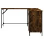 Escritorio madera de ingeniería roble ahumado 141x141x75 cm de , Escritorios - Ref: Foro24-837599, Precio: 99,70 €, Descuento: %
