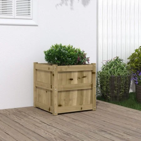 Jardinera madera maciza de pino impregnada 50x50x50 cm de , Maceteros y jardineras - Ref: Foro24-837422, Precio: 62,02 €, Des...