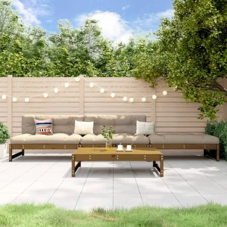 Juego de muebles jardín 4 pzas madera maciza pino marrón miel de , Conjuntos de jardín - Ref: Foro24-3186595, Precio: 384,32 ...