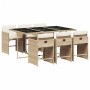 Set comedor de jardín 7 pzas con cojines ratán sintético beige en Conjuntos de jardín | Comprar online en Foru.es