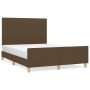 Estructura de cama con cabecero de tela marrón oscuro 140x190cm de , Camas y somieres - Ref: Foro24-3125214, Precio: 209,96 €...