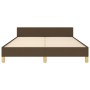 Estructura de cama con cabecero de tela marrón oscuro 140x190cm de , Camas y somieres - Ref: Foro24-3125214, Precio: 209,96 €...