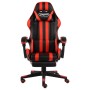 Silla gaming con reposapiés cuero sintético negro y rojo en Sillas de oficina | Comprar online en Foru.es