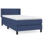 Box spring bed with blue fabric mattress 100x200 cm by , Beds and slatted bases - Ref: Foro24-3129855, Price: 329,10 €, Disco...