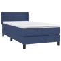 Box spring bed with blue fabric mattress 100x200 cm by , Beds and slatted bases - Ref: Foro24-3129855, Price: 329,10 €, Disco...