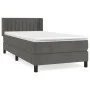 Box spring bed with dark gray velvet mattress 90x190 cm by , Beds and slatted bases - Ref: Foro24-3131052, Price: 292,95 €, D...