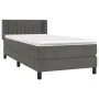 Box spring bed with dark gray velvet mattress 90x190 cm by , Beds and slatted bases - Ref: Foro24-3131052, Price: 292,95 €, D...