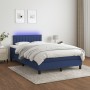 Cama box spring con colchón y LED tela azul 120x200 cm de , Camas y somieres - Ref: Foro24-3133307, Precio: 395,69 €, Descuen...