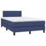 Cama box spring con colchón y LED tela azul 120x200 cm de , Camas y somieres - Ref: Foro24-3133307, Precio: 395,69 €, Descuen...