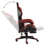 Silla gaming con reposapiés cuero sintético negro y rojo en Sillas de oficina | Comprar online en Foru.es