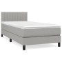 Cama box spring con colchón tela gris claro 90x200 cm de , Camas y somieres - Ref: Foro24-3140185, Precio: 301,46 €, Descuent...