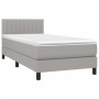 Cama box spring con colchón tela gris claro 90x200 cm de , Camas y somieres - Ref: Foro24-3140185, Precio: 301,46 €, Descuent...