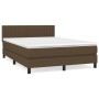 Cama box spring con colchón tela marrón oscuro 140x200 cm de , Camas y somieres - Ref: Foro24-3140220, Precio: 427,78 €, Desc...