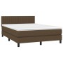 Cama box spring con colchón tela marrón oscuro 140x200 cm de , Camas y somieres - Ref: Foro24-3140220, Precio: 427,78 €, Desc...