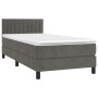 Cama box spring con colchón terciopelo gris oscuro 90x190 cm de , Camas y somieres - Ref: Foro24-3141396, Precio: 286,43 €, D...