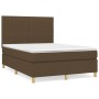 Cama box spring con colchón tela marrón oscuro 140x200 cm de , Camas y somieres - Ref: Foro24-3142500, Precio: 499,75 €, Desc...