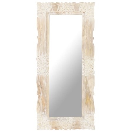 Espejo de madera maciza de mango blanco 110x50 cm de , Espejos - Ref: Foro24-321634, Precio: 114,02 €, Descuento: %