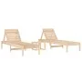 Tumbonas con mesa 2 uds madera maciza de pino de , Tumbonas - Ref: Foro24-3157679, Precio: 205,64 €, Descuento: %